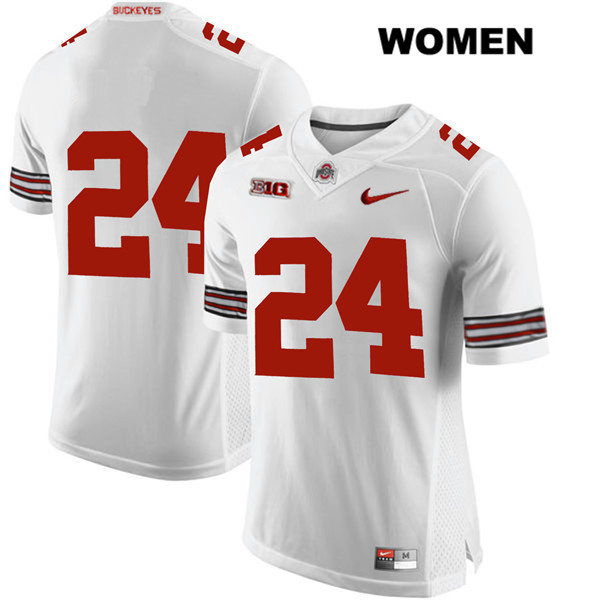 Ohio State Buckeyes Women's Shaun Wade #24 White Authentic Nike No Name College NCAA Stitched Football Jersey HO19L72NI